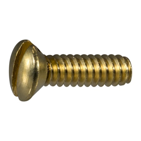 Midwest Fastener #6-32 x 1/2 in Slotted Oval Machine Screw, Plain Brass, 48 PK 61586